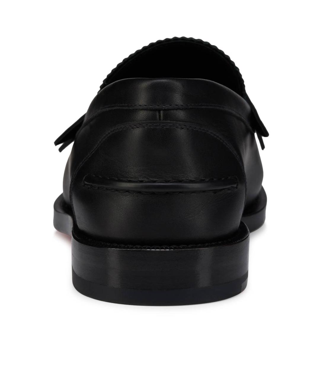 CHRISTIAN LOUBOUTIN Черные кожаные лоферы, фото 3