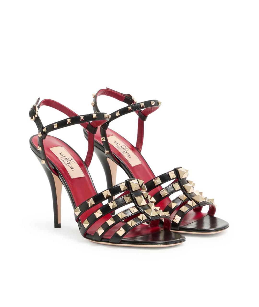 VALENTINO Черные кожаные босоножки, фото 3