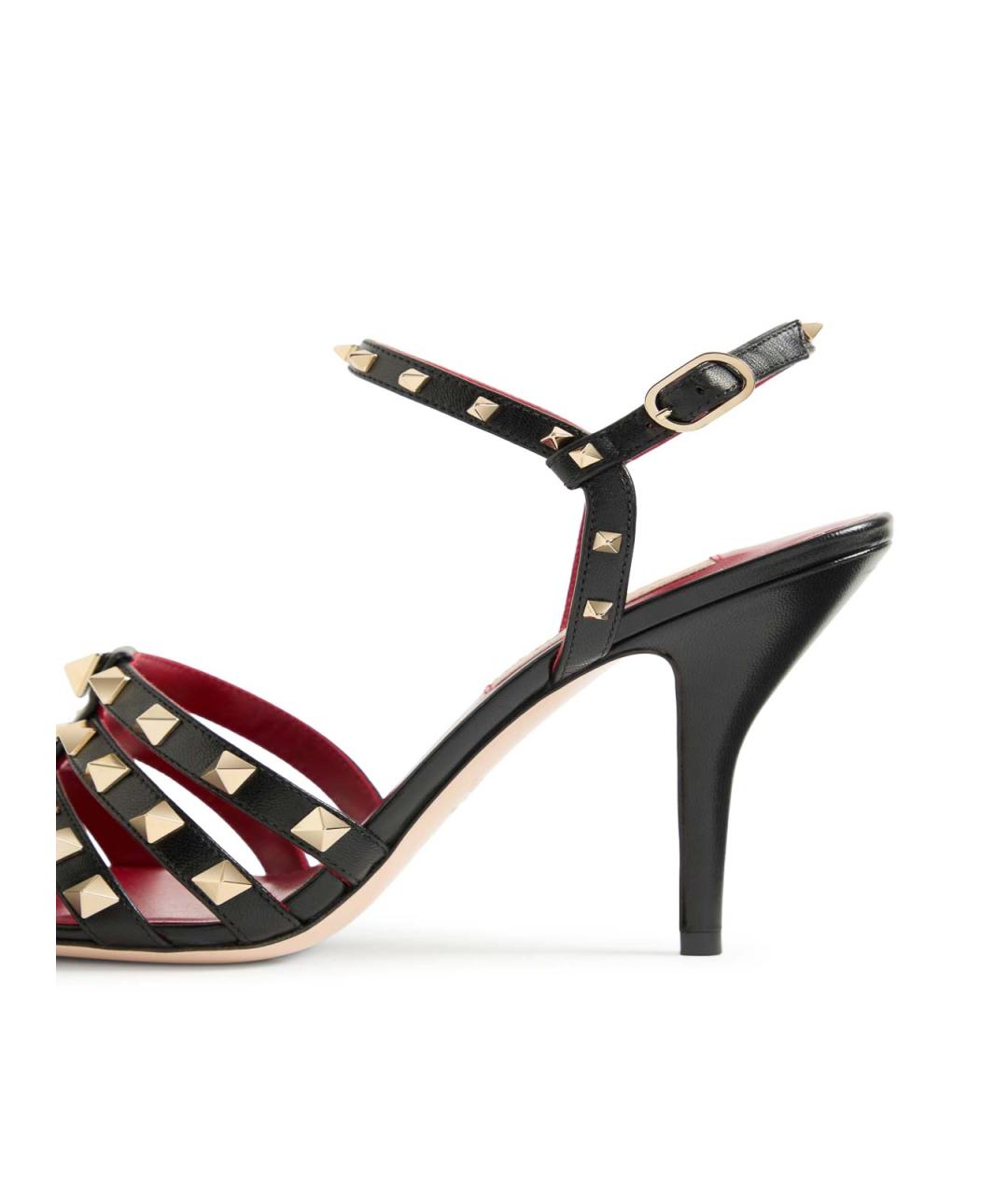 VALENTINO Черные кожаные босоножки, фото 6