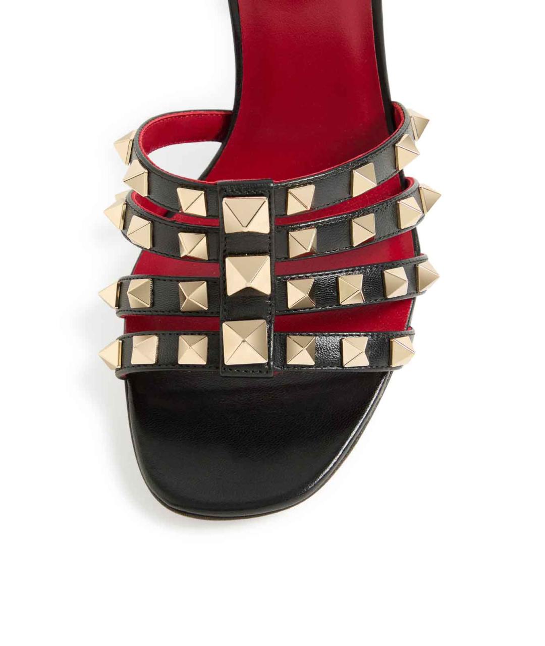 VALENTINO Черные кожаные босоножки, фото 7