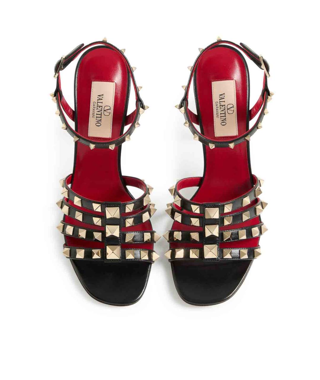 VALENTINO Черные кожаные босоножки, фото 5
