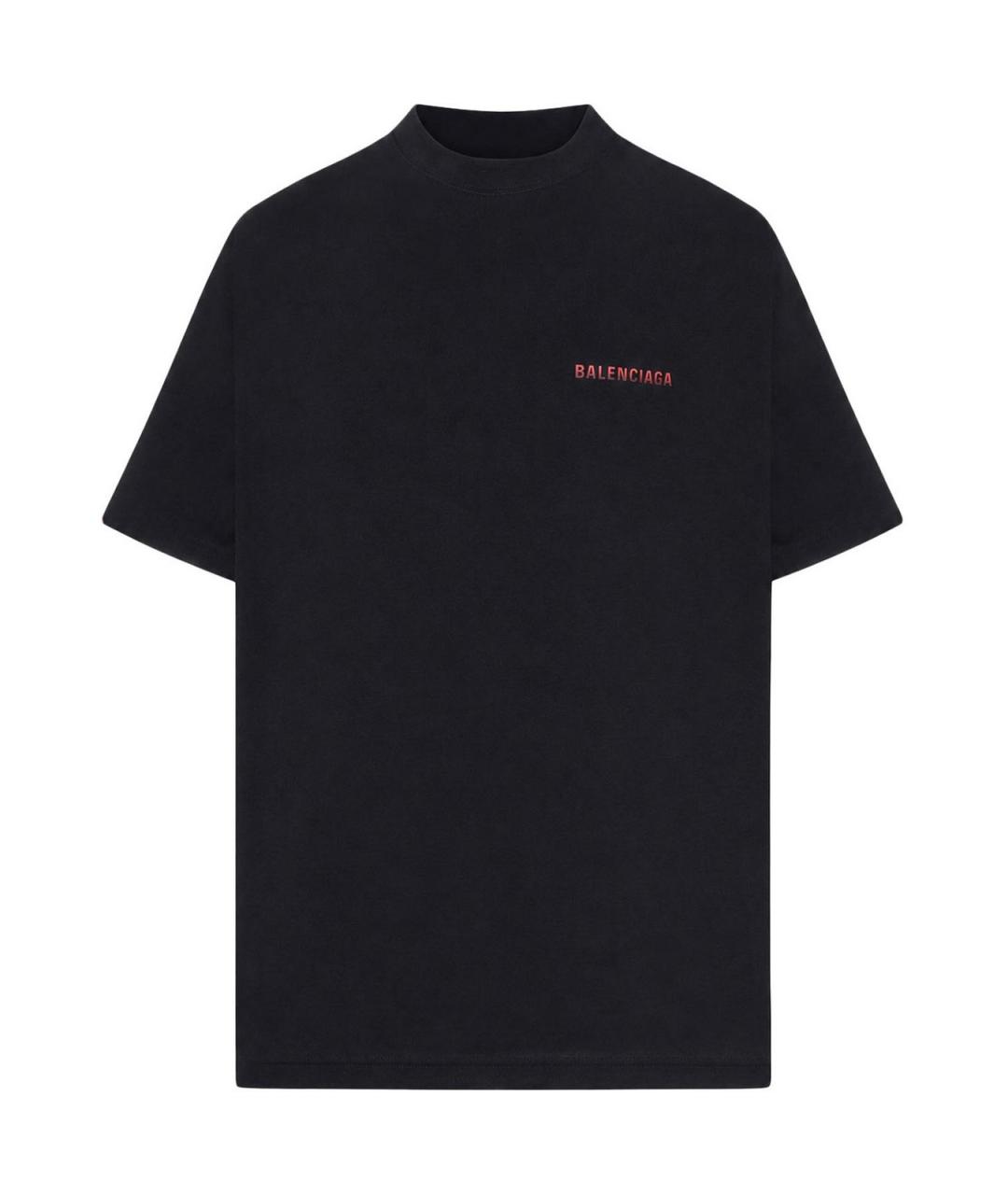 BALENCIAGA Черная хлопковая футболка, фото 1