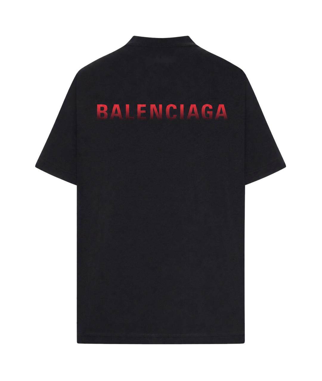 BALENCIAGA Черная хлопковая футболка, фото 2