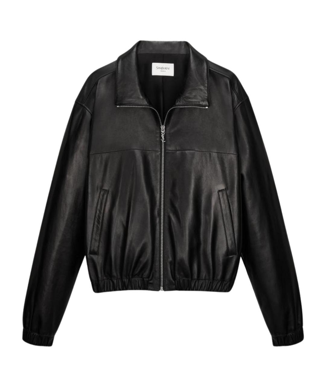 SAINT LAURENT Черная кожаная куртка, фото 1