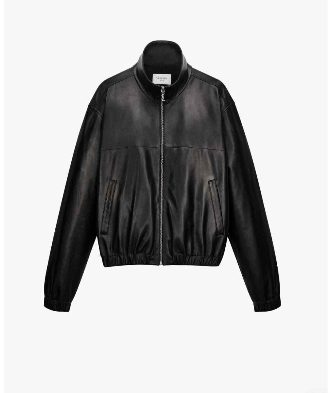 SAINT LAURENT Черная кожаная куртка, фото 2
