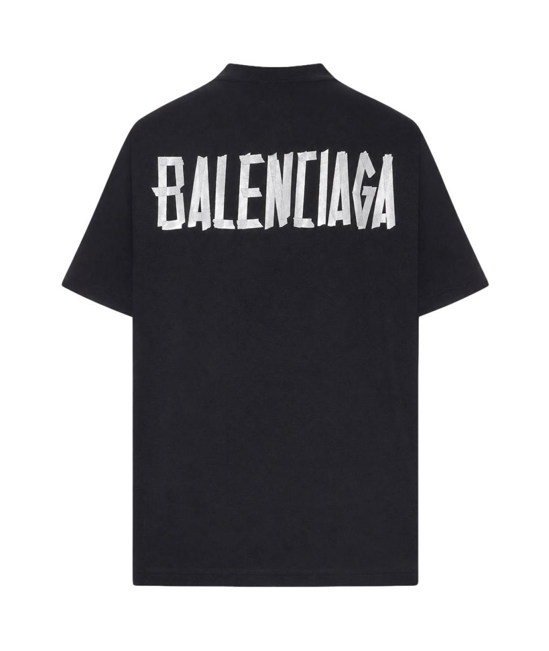 BALENCIAGA Черная хлопковая футболка, фото 2