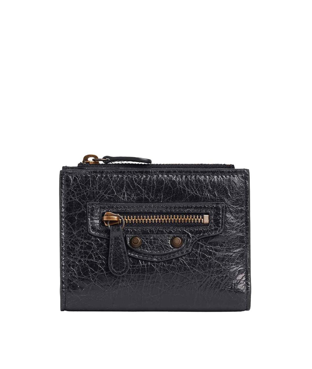 BALENCIAGA Черный кожаный кошелек, фото 1