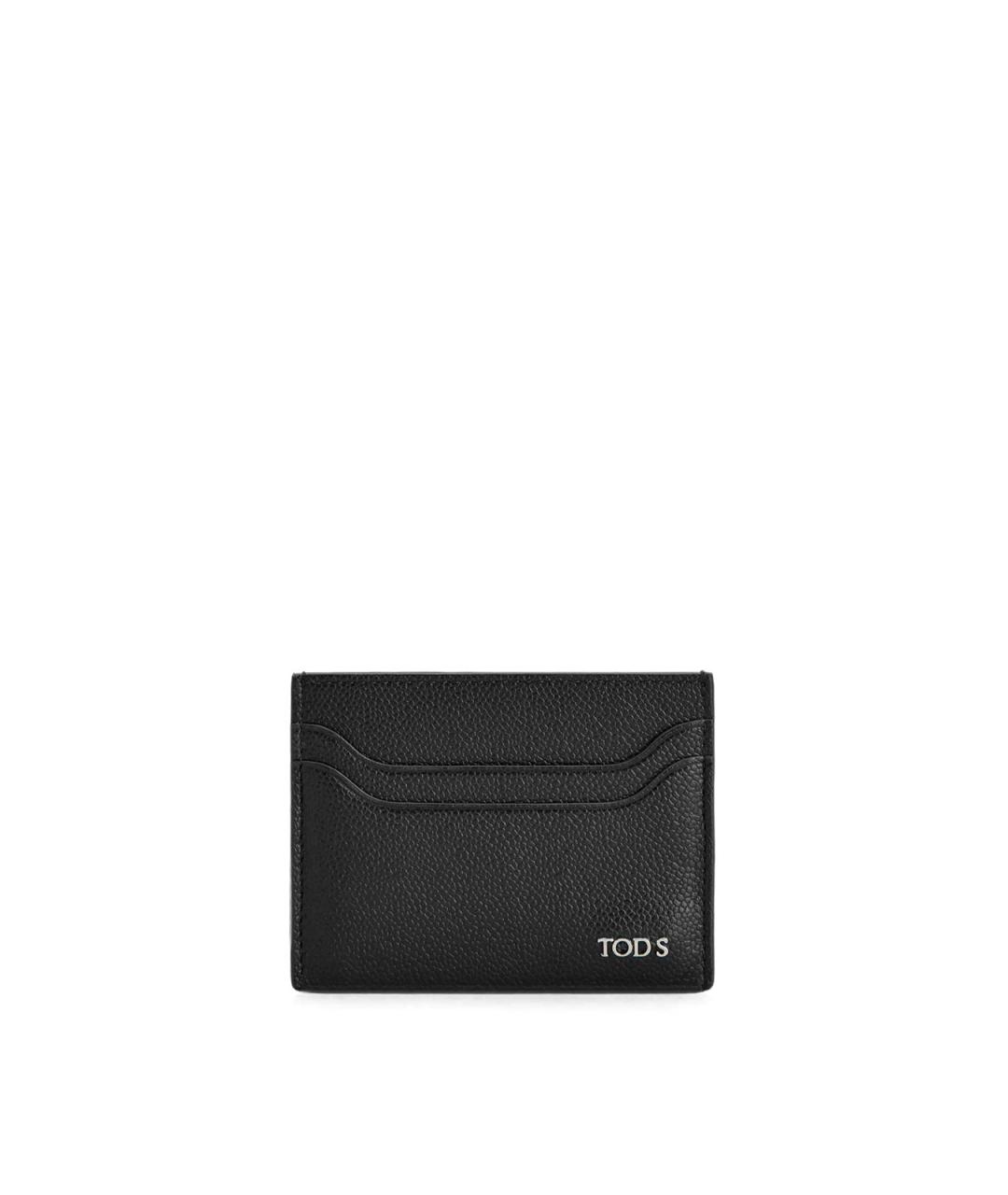 TOD'S Черный кожаный кардхолдер, фото 1