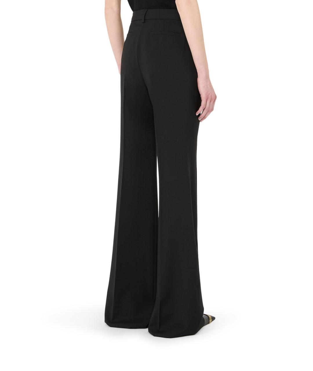 SPORTMAX Черные шерстяные прямые брюки, фото 4