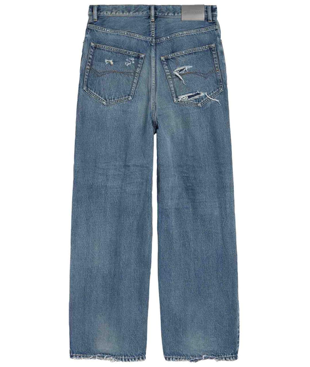 BALENCIAGA Синие хлопковые прямые джинсы, фото 2
