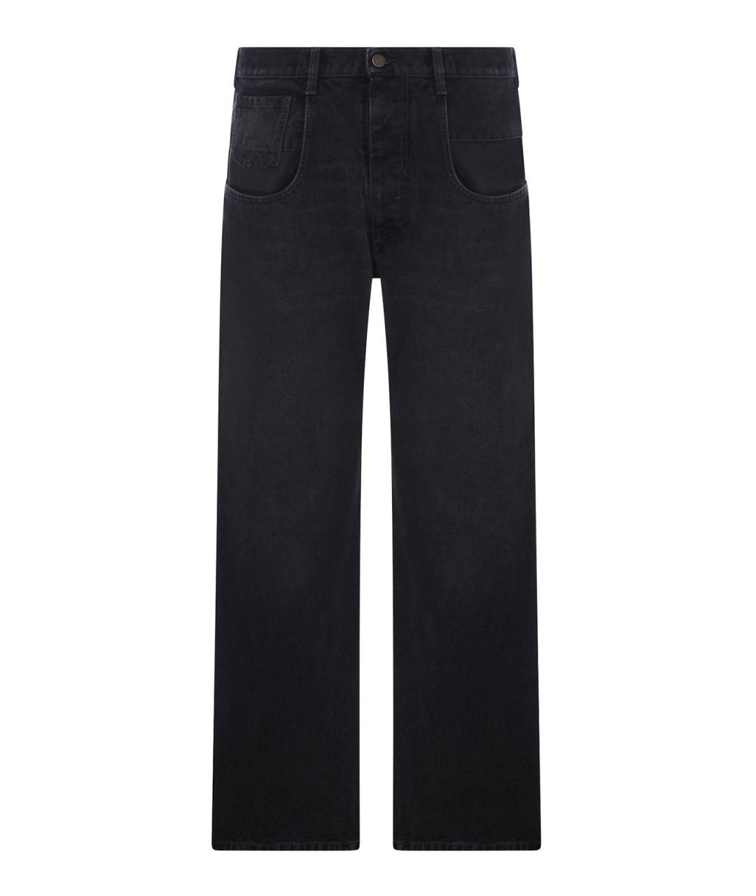 MAISON MARGIELA Черные хлопковые прямые джинсы, фото 1