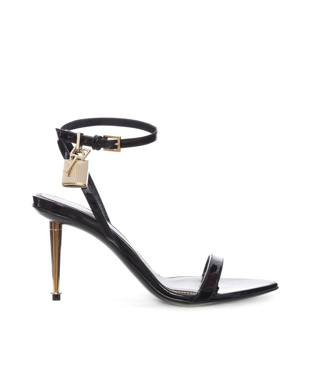 TOM FORD Черные кожаные босоножки, фото 1
