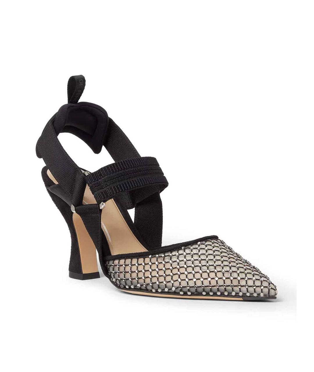 FENDI Черные текстильные туфли, фото 2