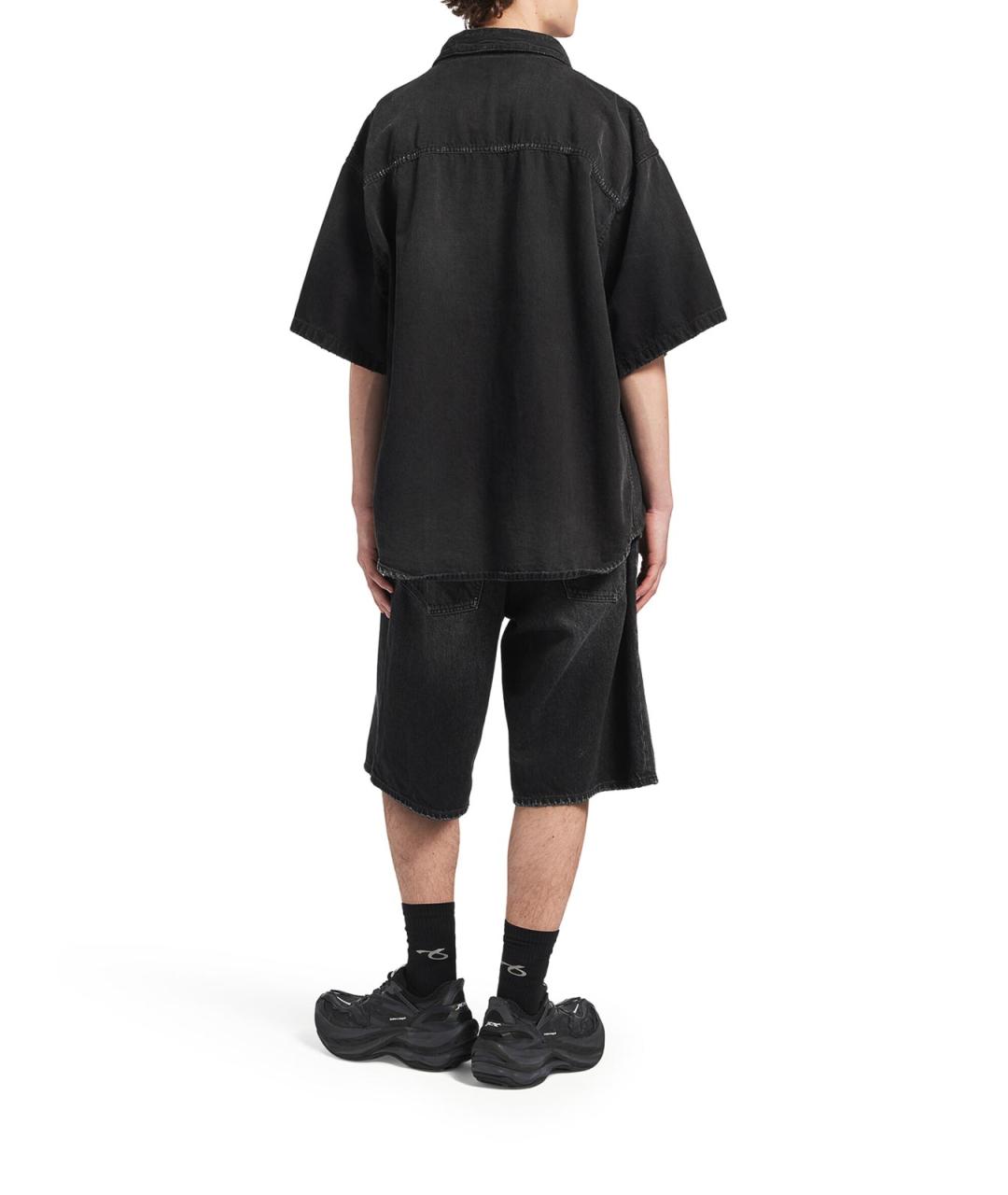 BALENCIAGA Черная хлопковая кэжуал рубашка, фото 4