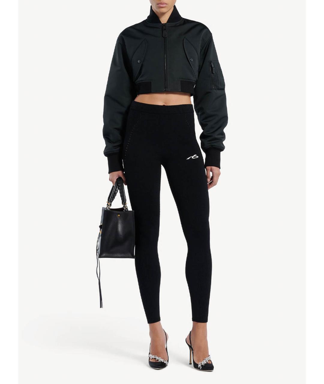 BALENCIAGA Черные вискозные леггинсы и велосипедки, фото 2