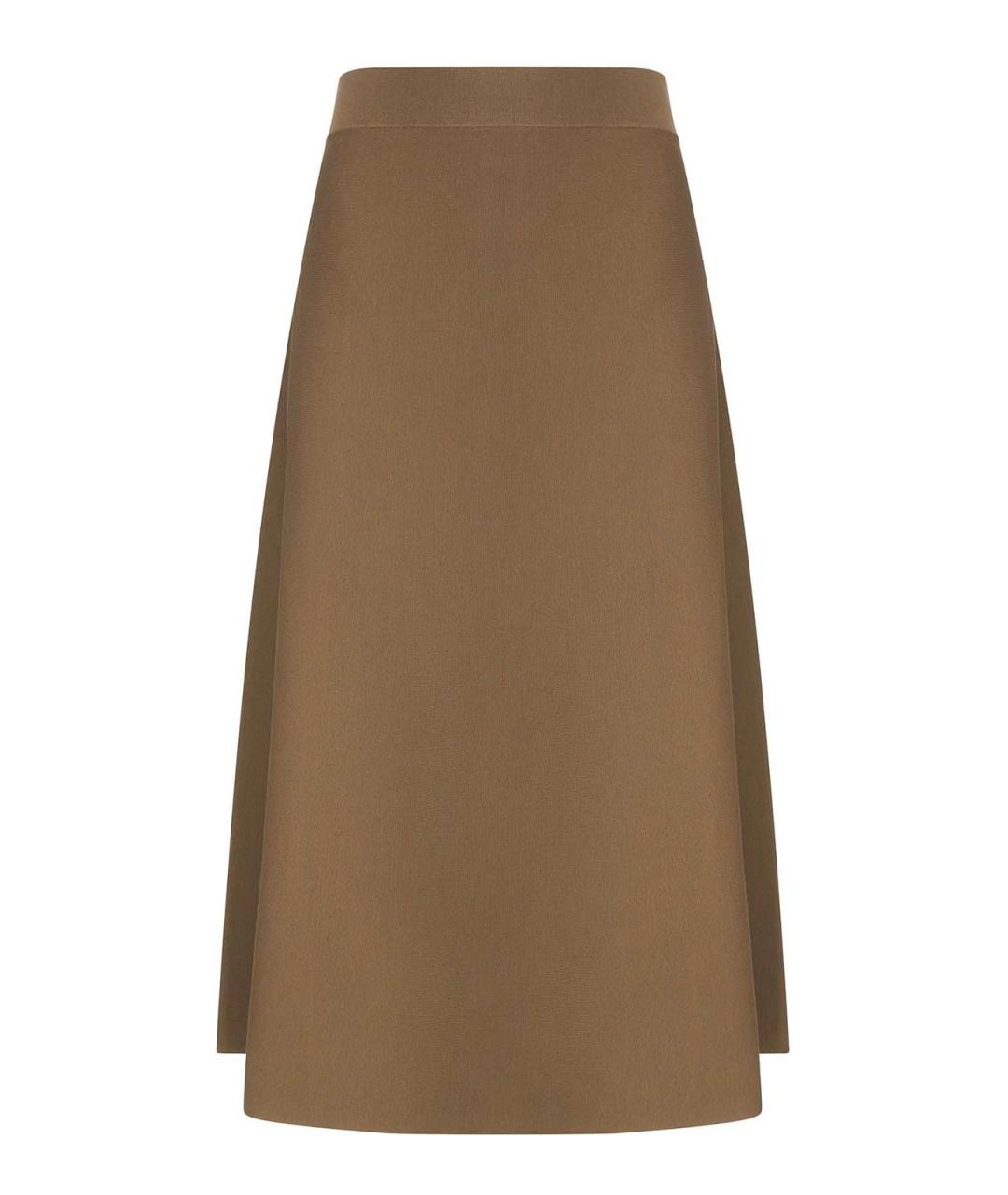 MAX MARA Зеленая вискозная юбка миди, фото 1