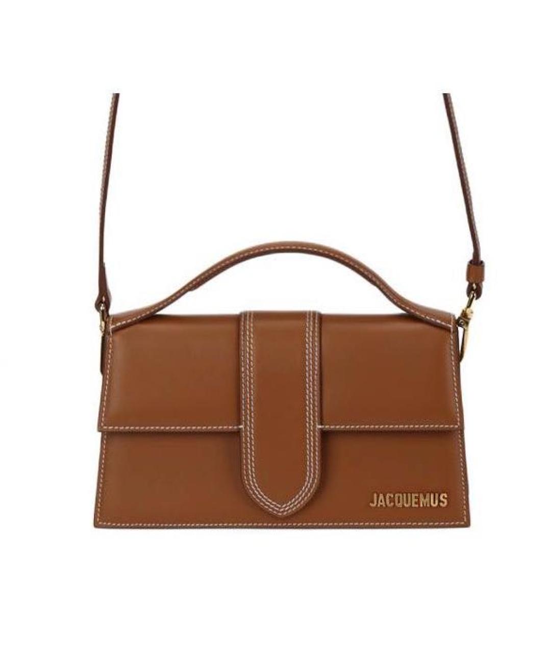 JACQUEMUS Коричневая кожаная сумка через плечо, фото 2