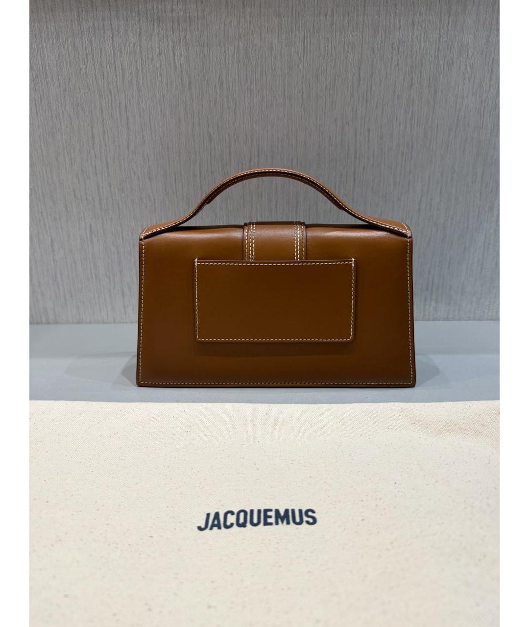 JACQUEMUS Коричневая кожаная сумка через плечо, фото 4