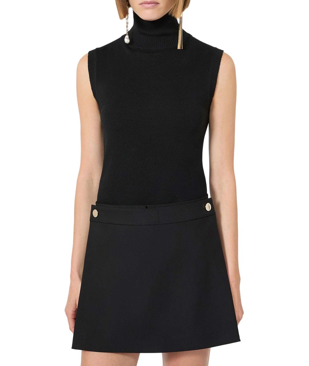 SPORTMAX Черная шерстяная майка, фото 5