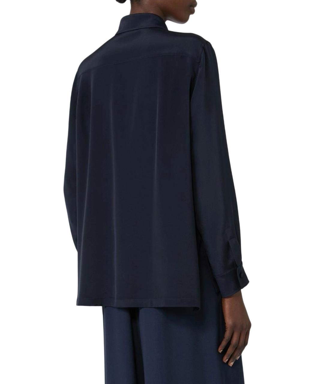 MAX MARA Синяя шелковая рубашка, фото 4