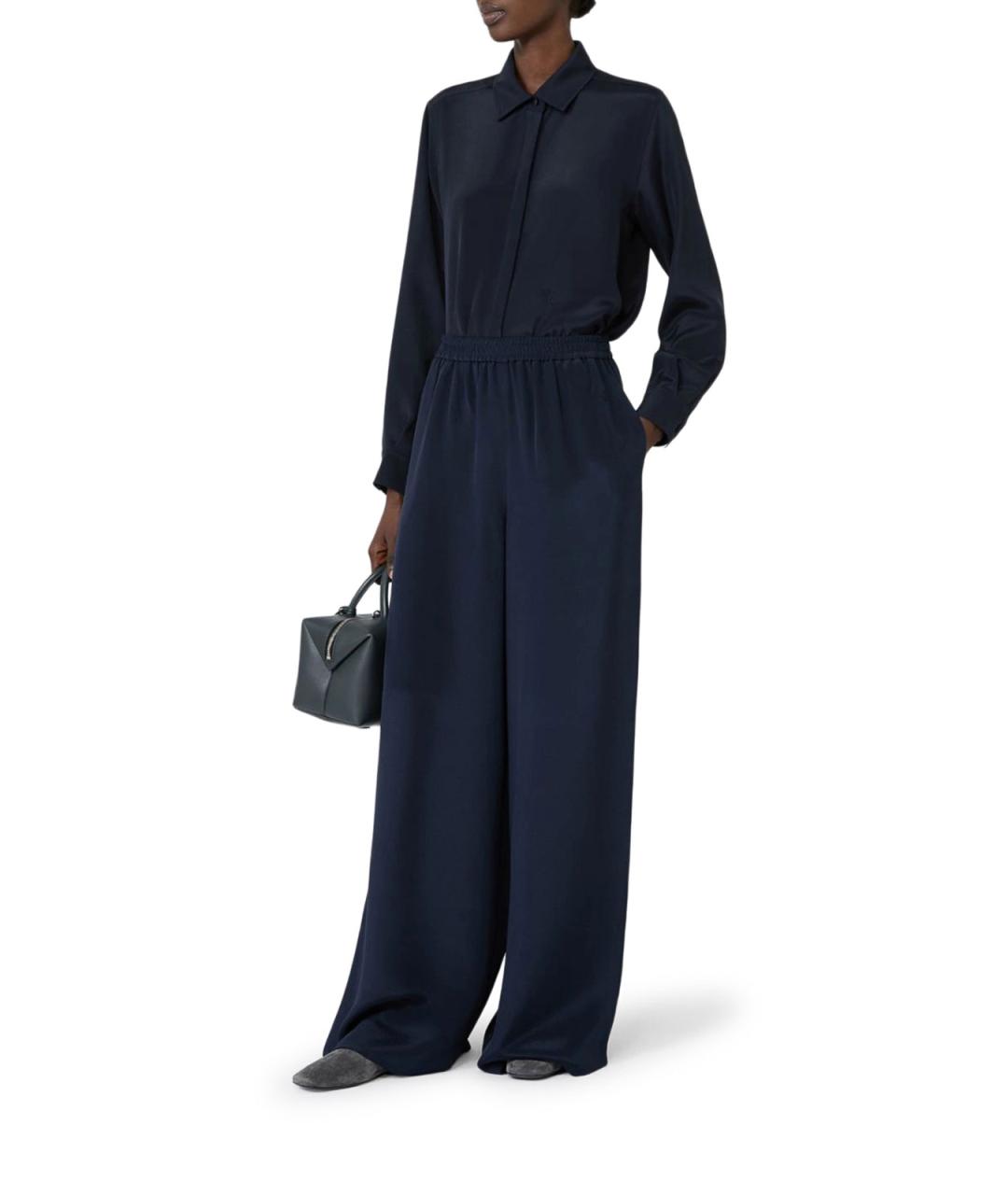 MAX MARA Синяя шелковая рубашка, фото 2