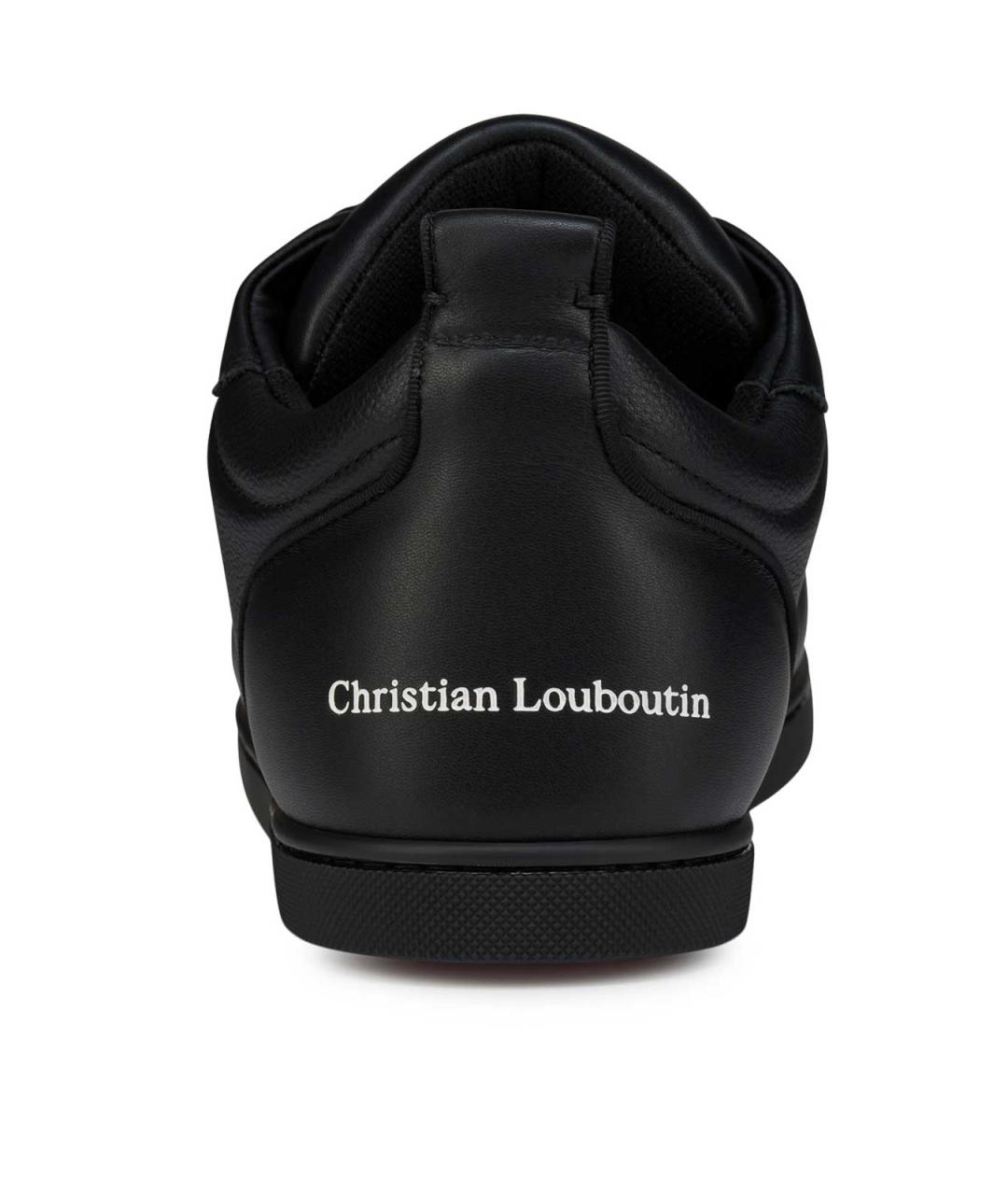 CHRISTIAN LOUBOUTIN Черные кожаные низкие кроссовки / кеды, фото 4