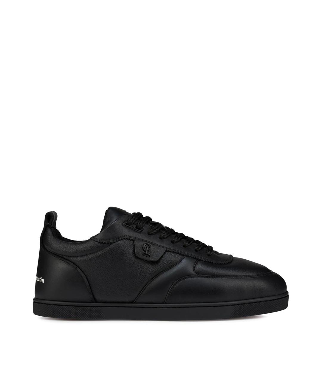 CHRISTIAN LOUBOUTIN Черные кожаные низкие кроссовки / кеды, фото 1