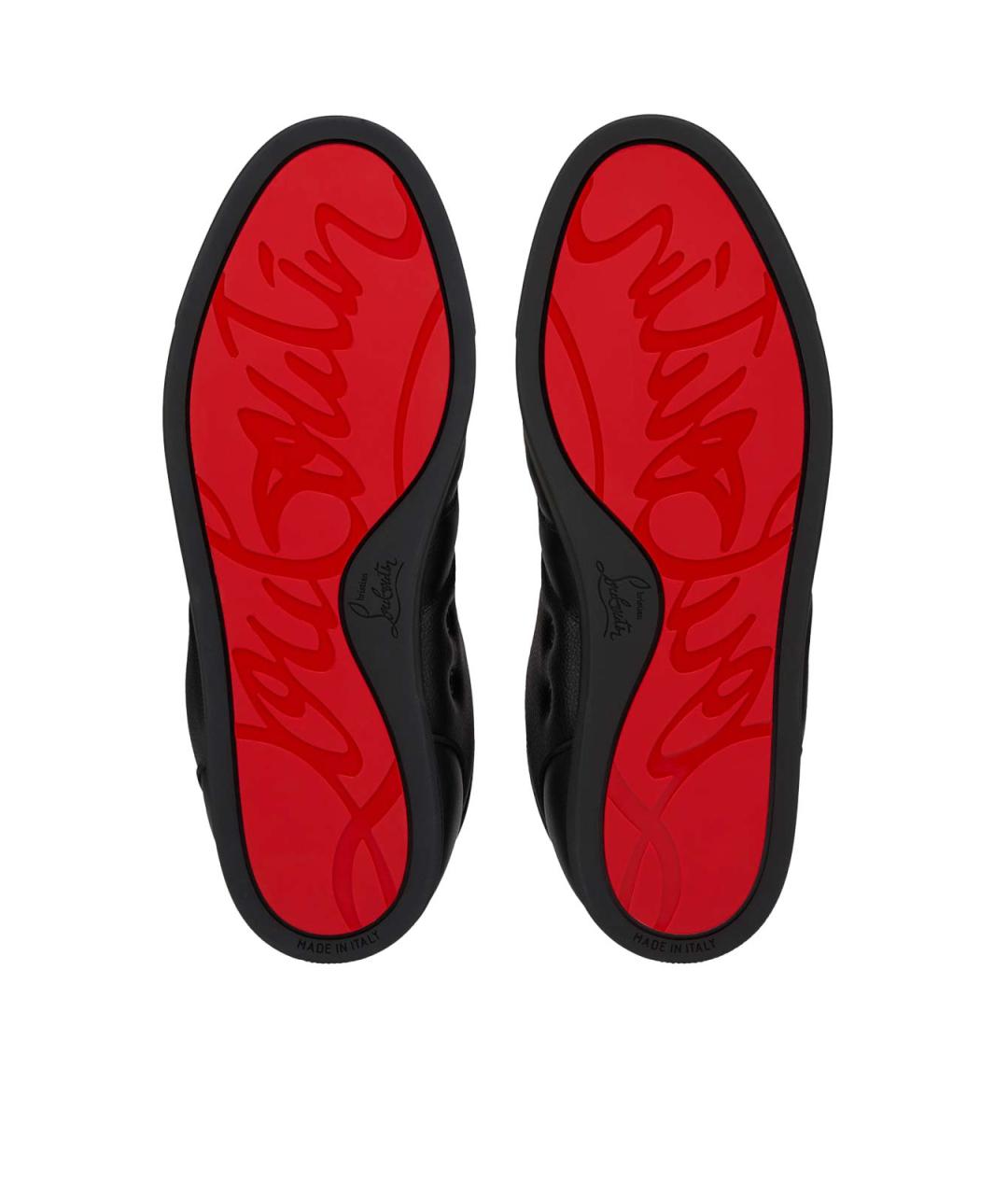 CHRISTIAN LOUBOUTIN Черные кожаные низкие кроссовки / кеды, фото 6