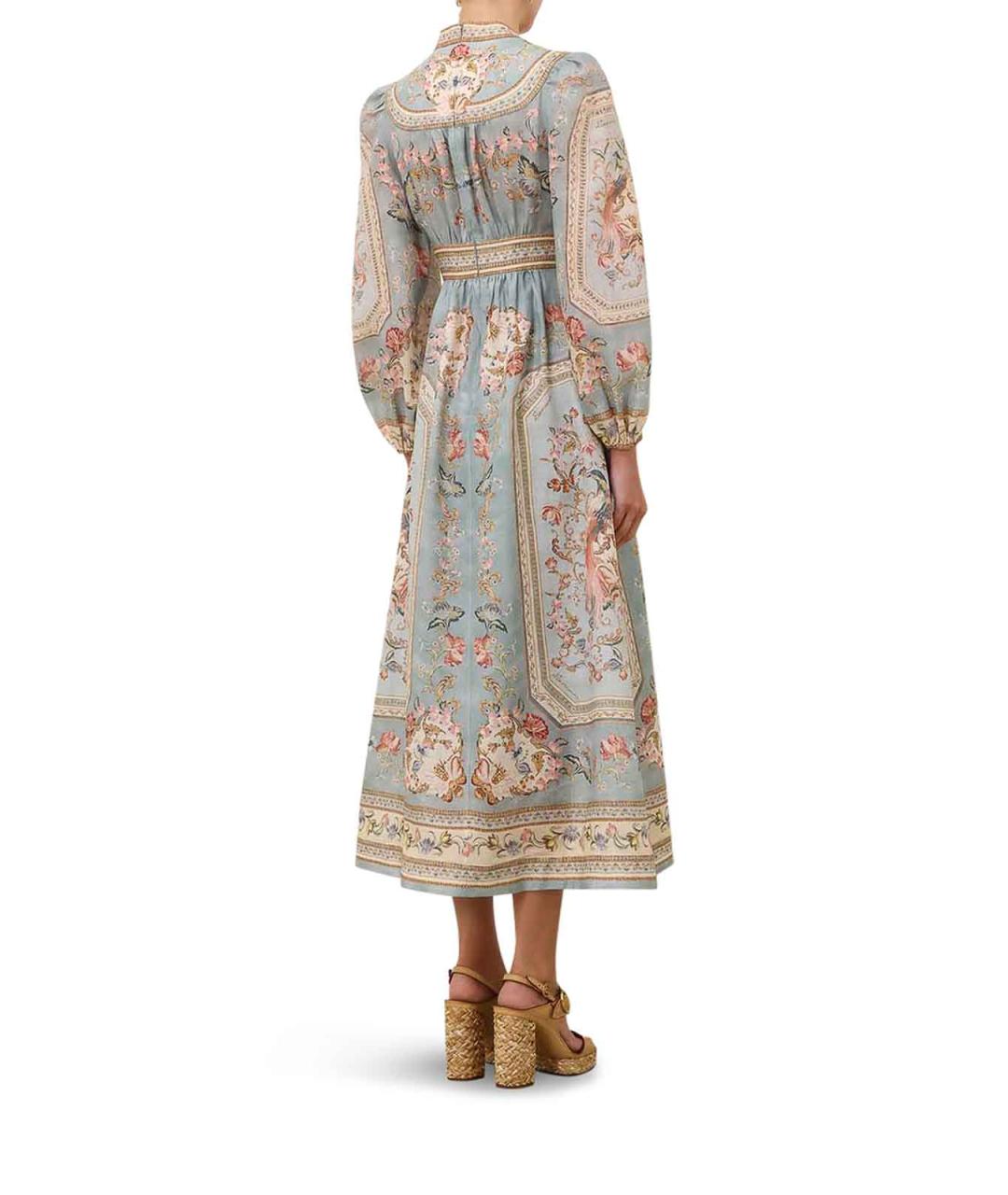 ZIMMERMANN Мульти льняное повседневное платье, фото 3