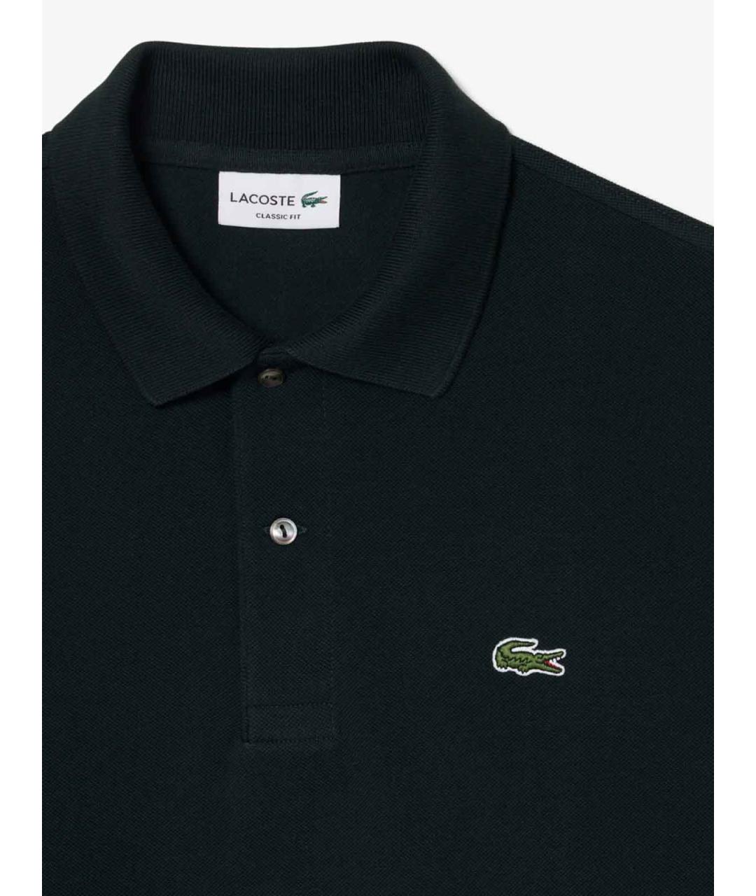 LACOSTE Зеленое хлопковое поло с длинным рукавом, фото 4
