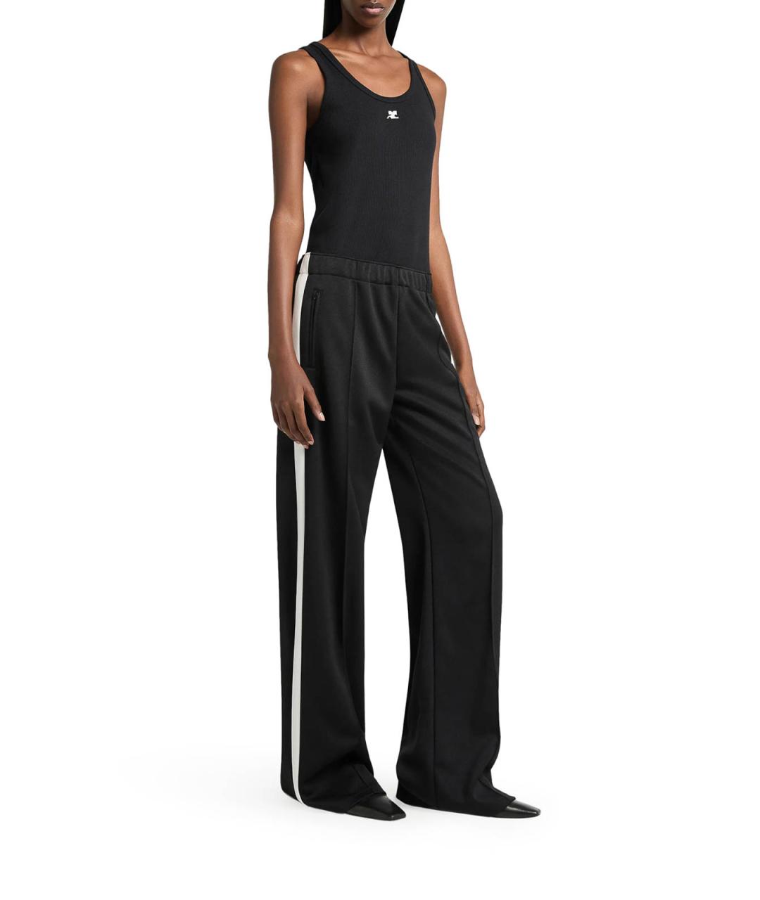COURREGES Черные полиэстеровые спортивные брюки и шорты, фото 4