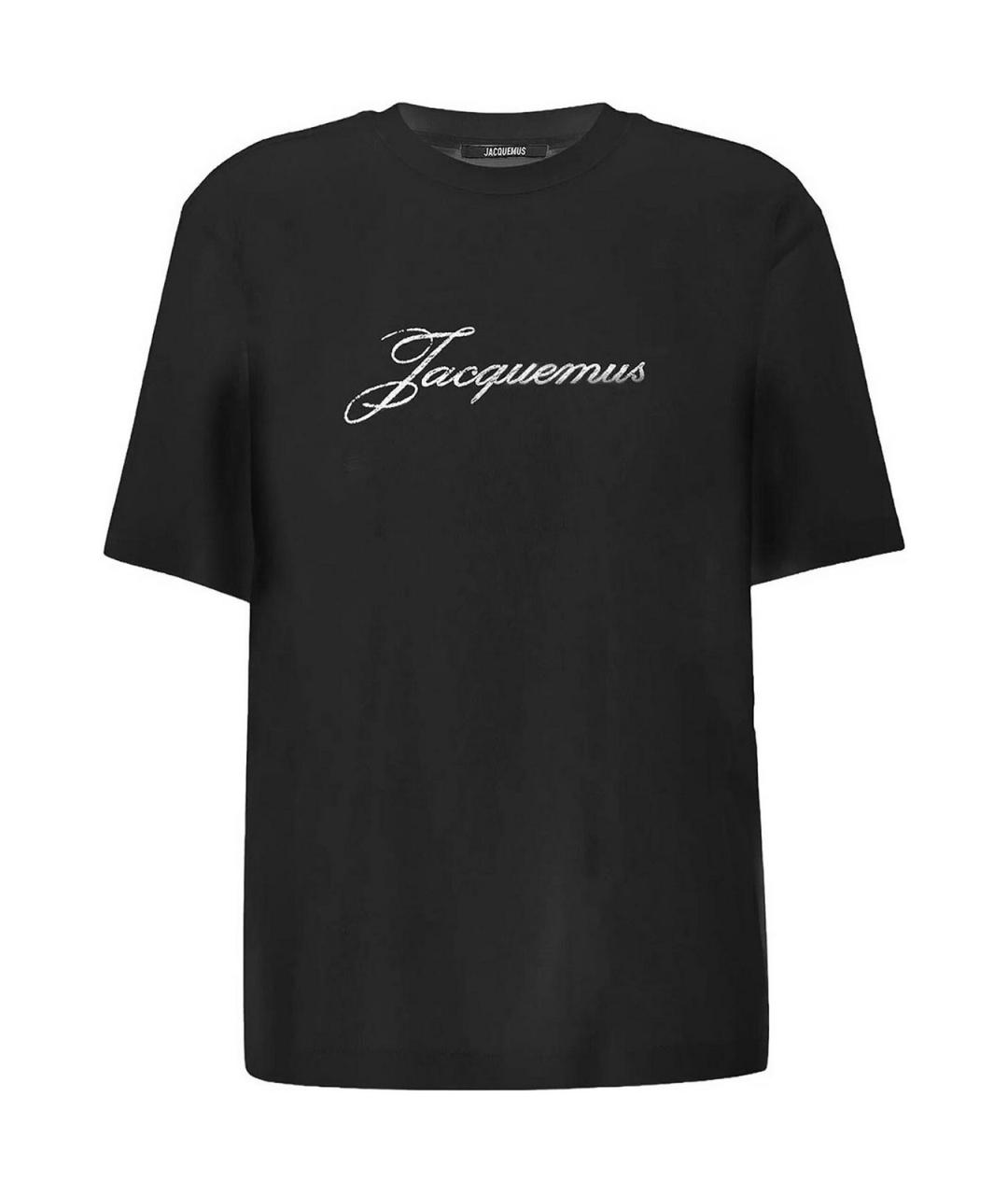 JACQUEMUS Черная хлопковая футболка, фото 1