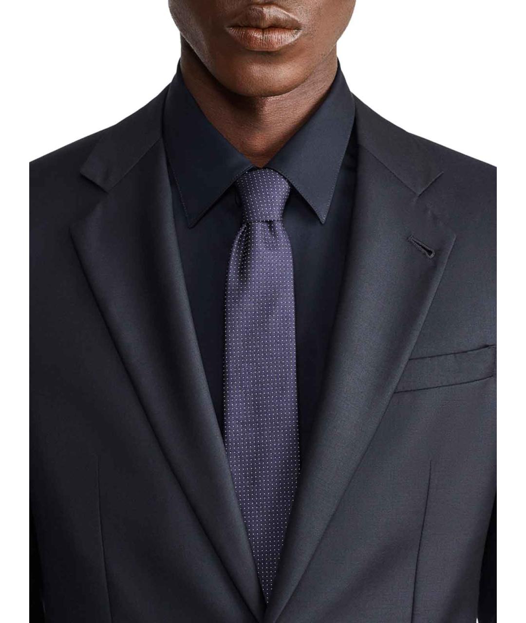 GIORGIO ARMANI Синий шелковый галстук, фото 2