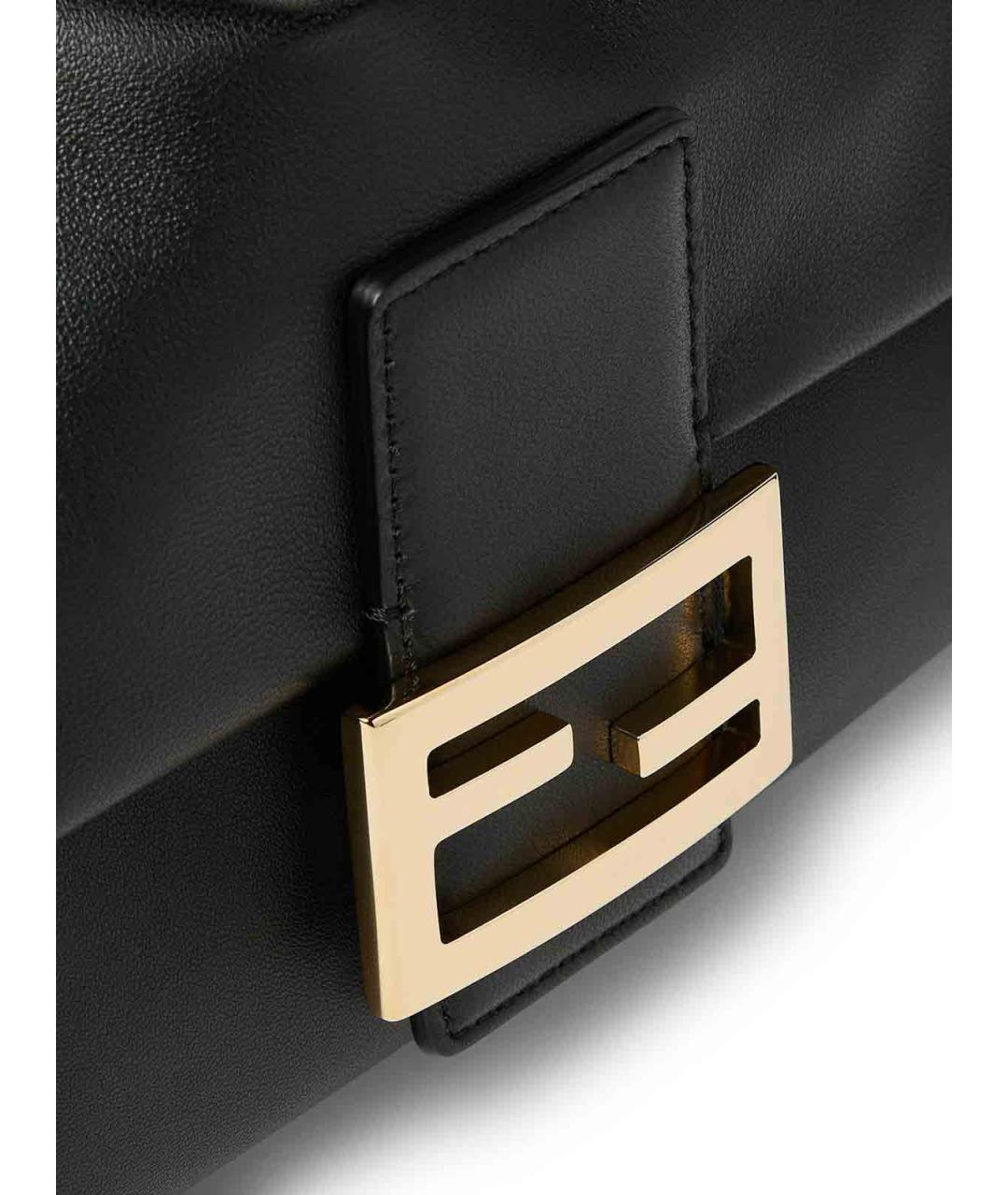 FENDI Черная кожаная сумка с короткими ручками, фото 5