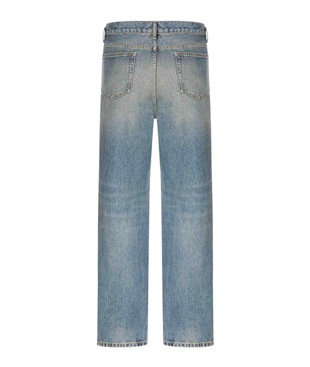 MAISON MARGIELA Синие хлопковые прямые джинсы, фото 2