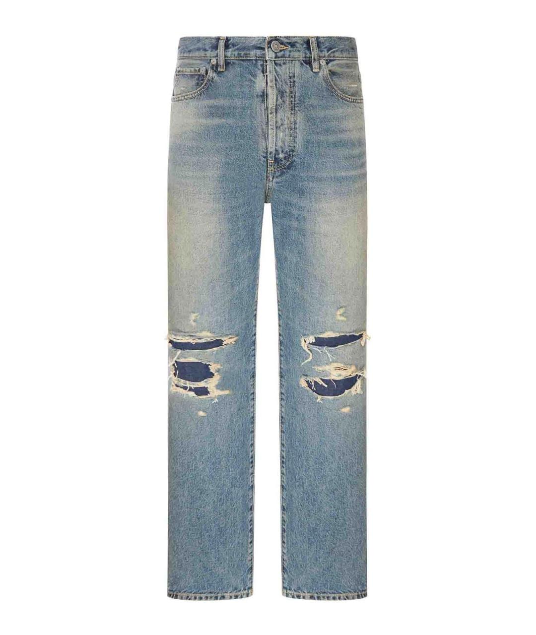 MAISON MARGIELA Синие хлопковые прямые джинсы, фото 1
