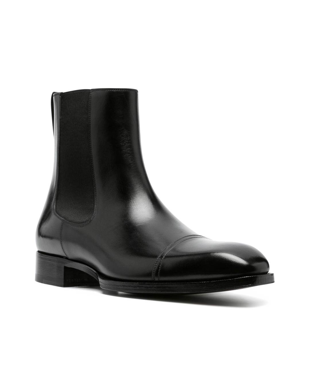 TOM FORD Черные кожаные высокие ботинки, фото 3