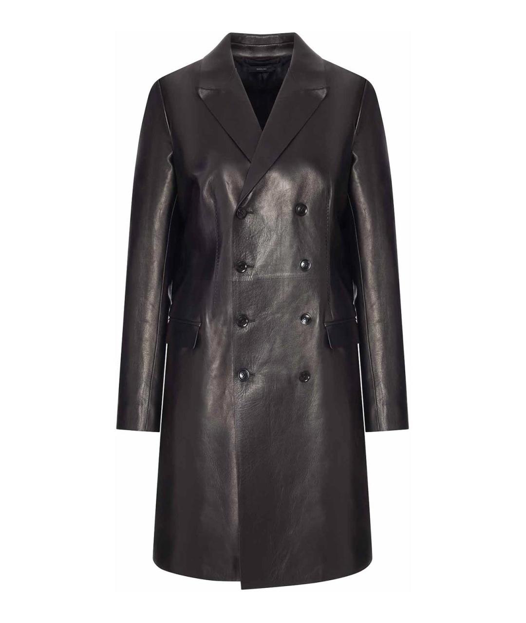 TOM FORD Черное кожаное пальто, фото 1