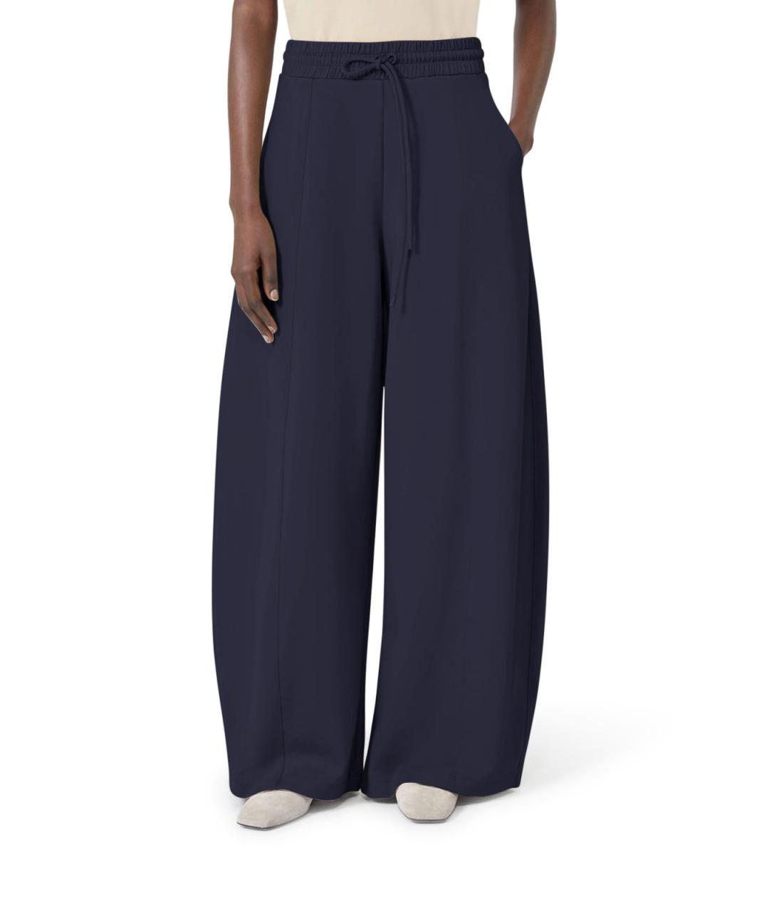 MAX MARA Синие хлопковые брюки широкие, фото 3