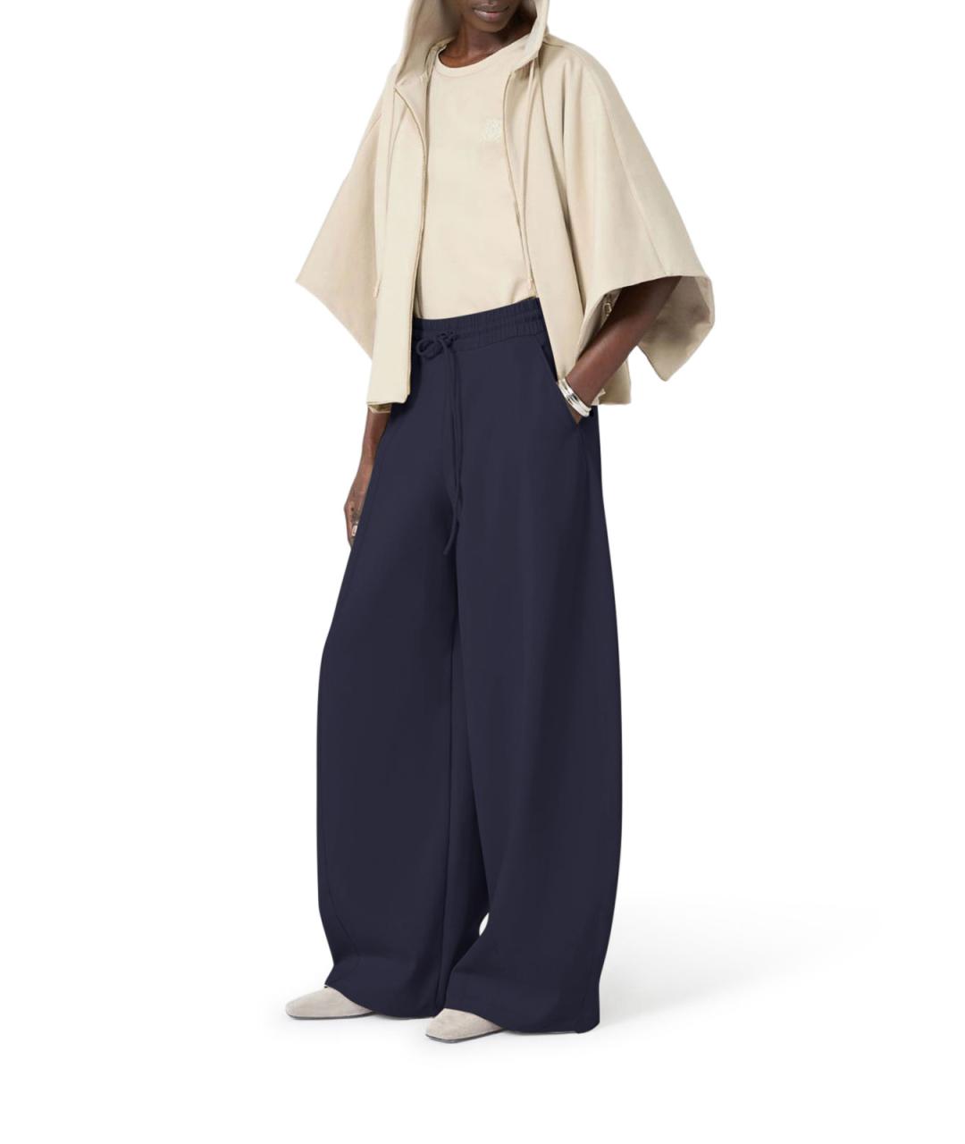 MAX MARA Синие хлопковые брюки широкие, фото 2