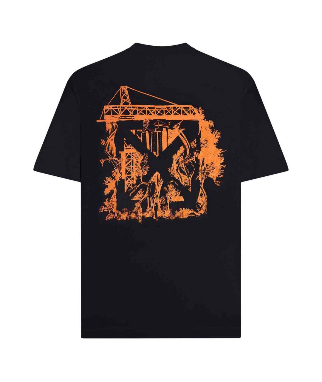 OFF-WHITE Черная хлопковая футболка, фото 2
