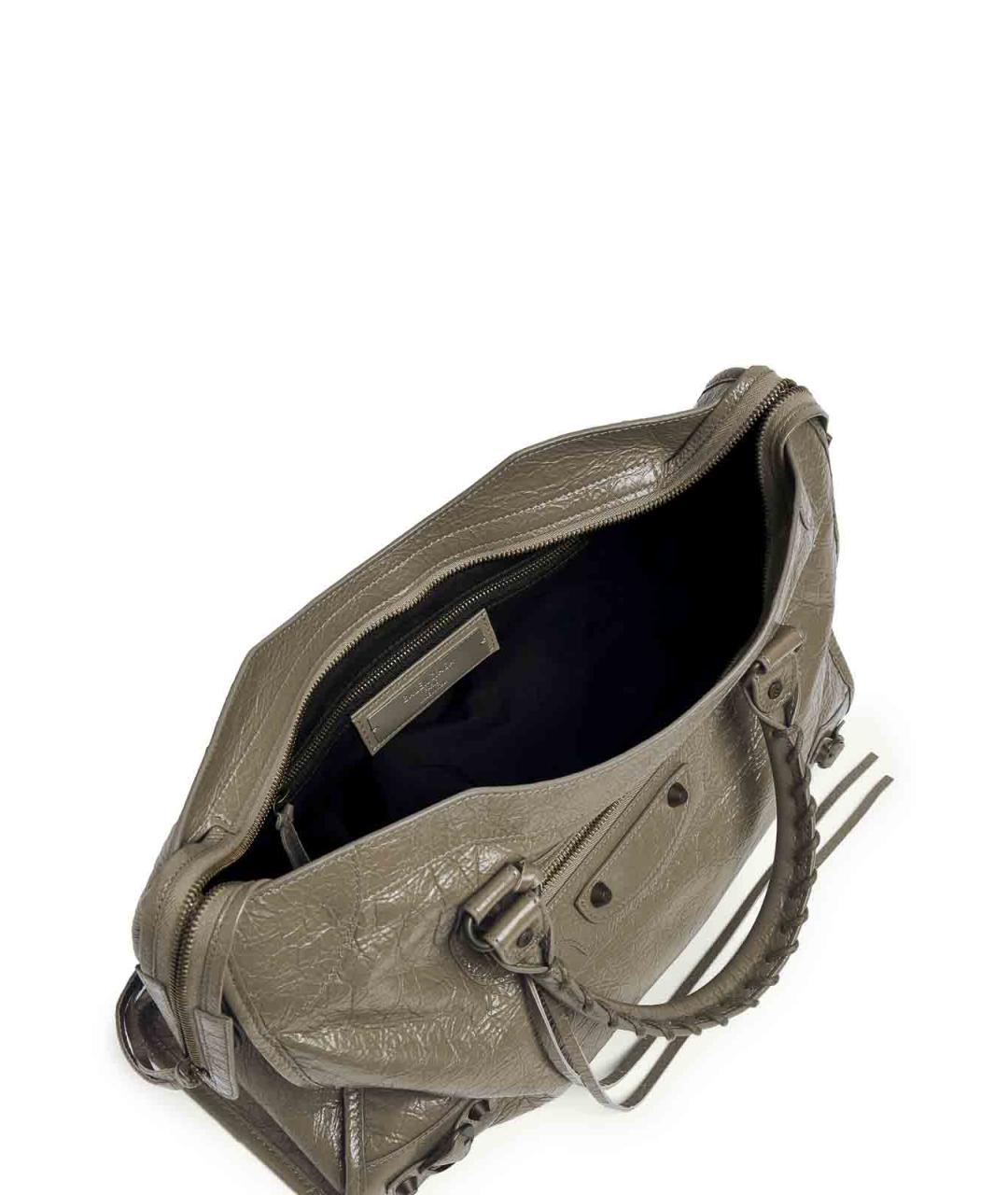 BALENCIAGA Зеленая кожаная сумка тоут, фото 5