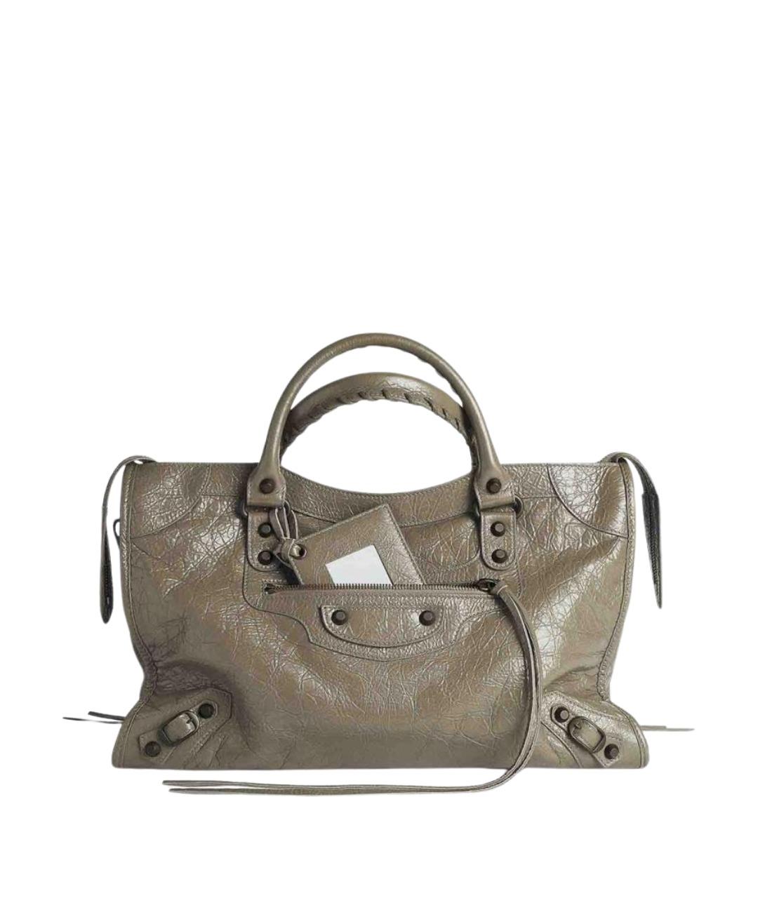 BALENCIAGA Зеленая кожаная сумка тоут, фото 1