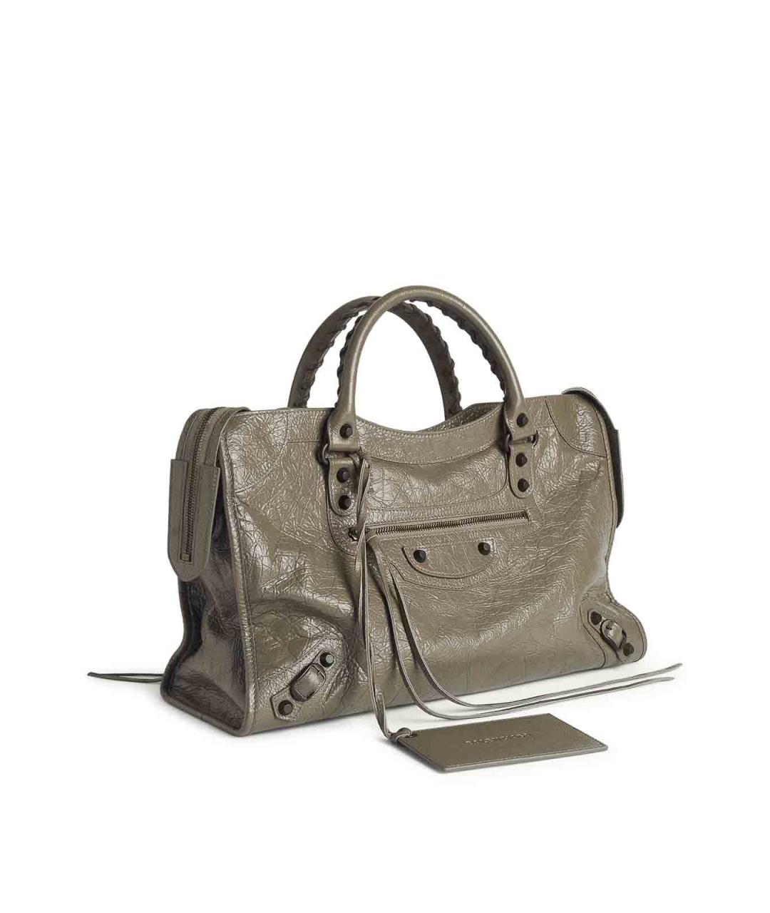 BALENCIAGA Зеленая кожаная сумка тоут, фото 2