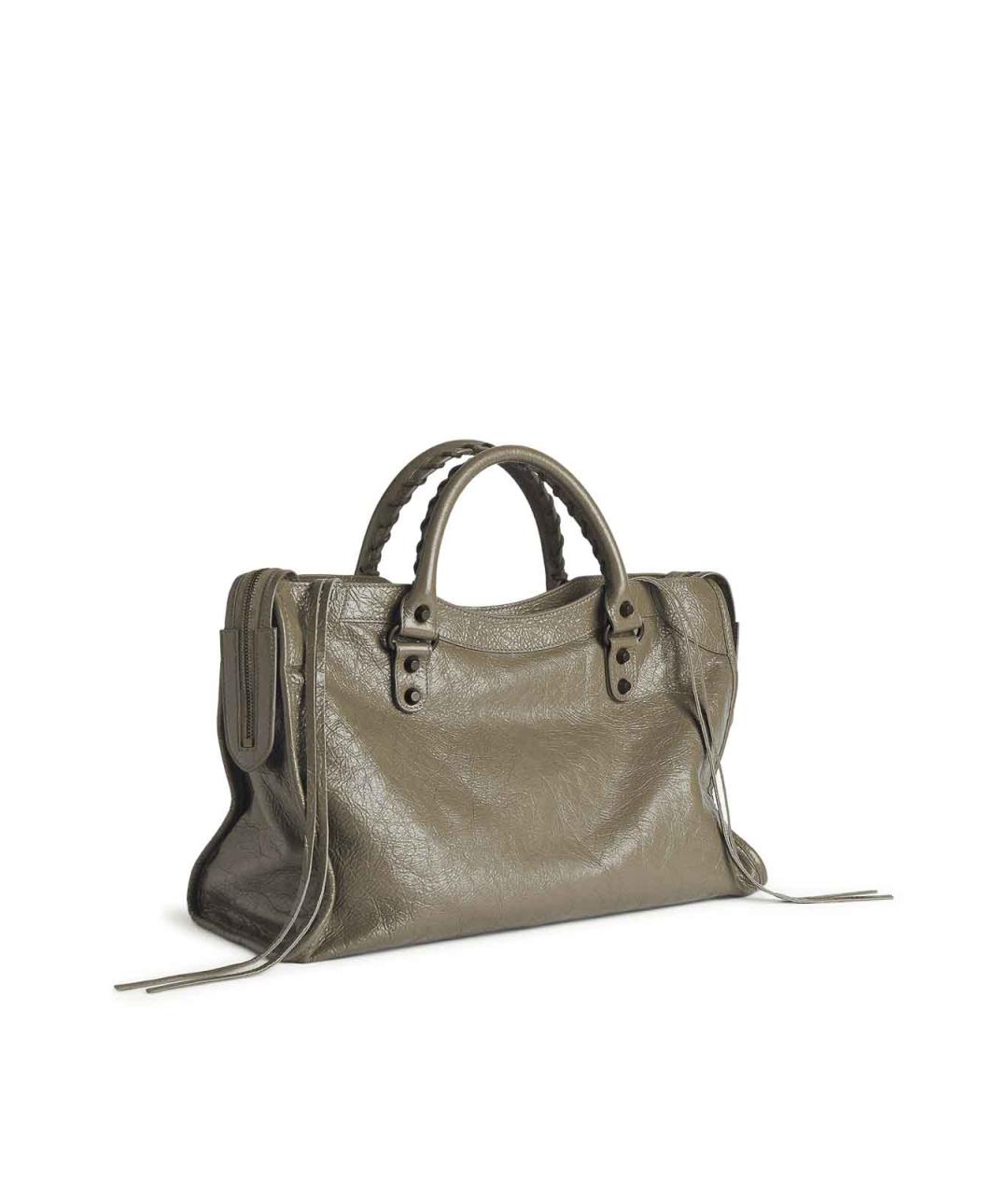 BALENCIAGA Зеленая кожаная сумка тоут, фото 3