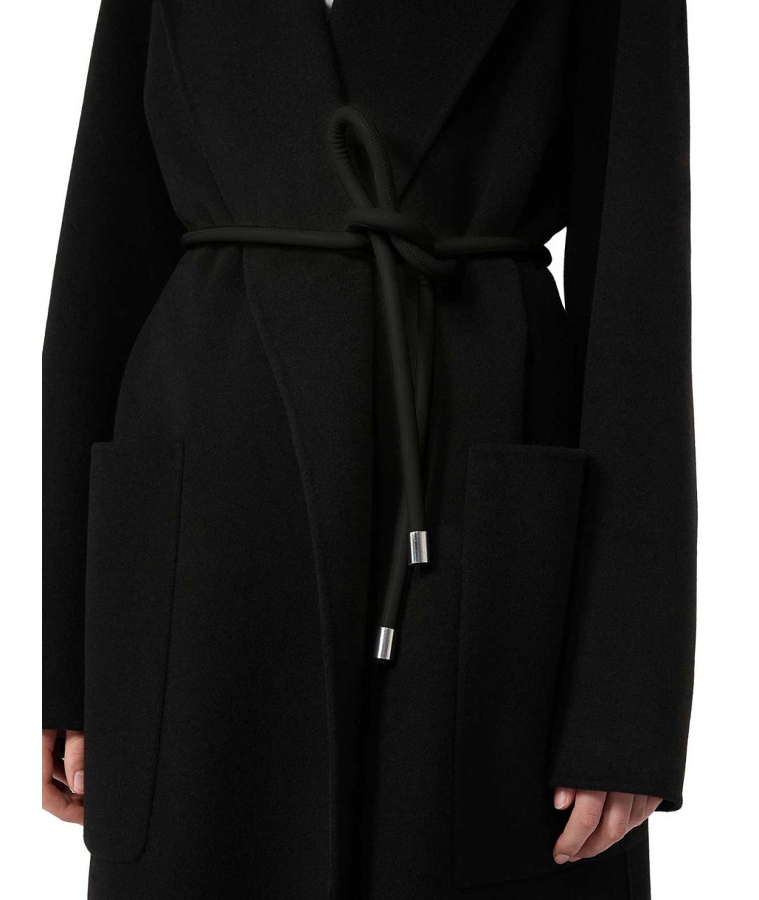 SPORTMAX Черное шерстяное пальто, фото 5