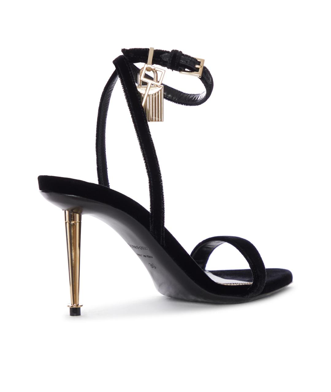 TOM FORD Черные кожаные босоножки, фото 3