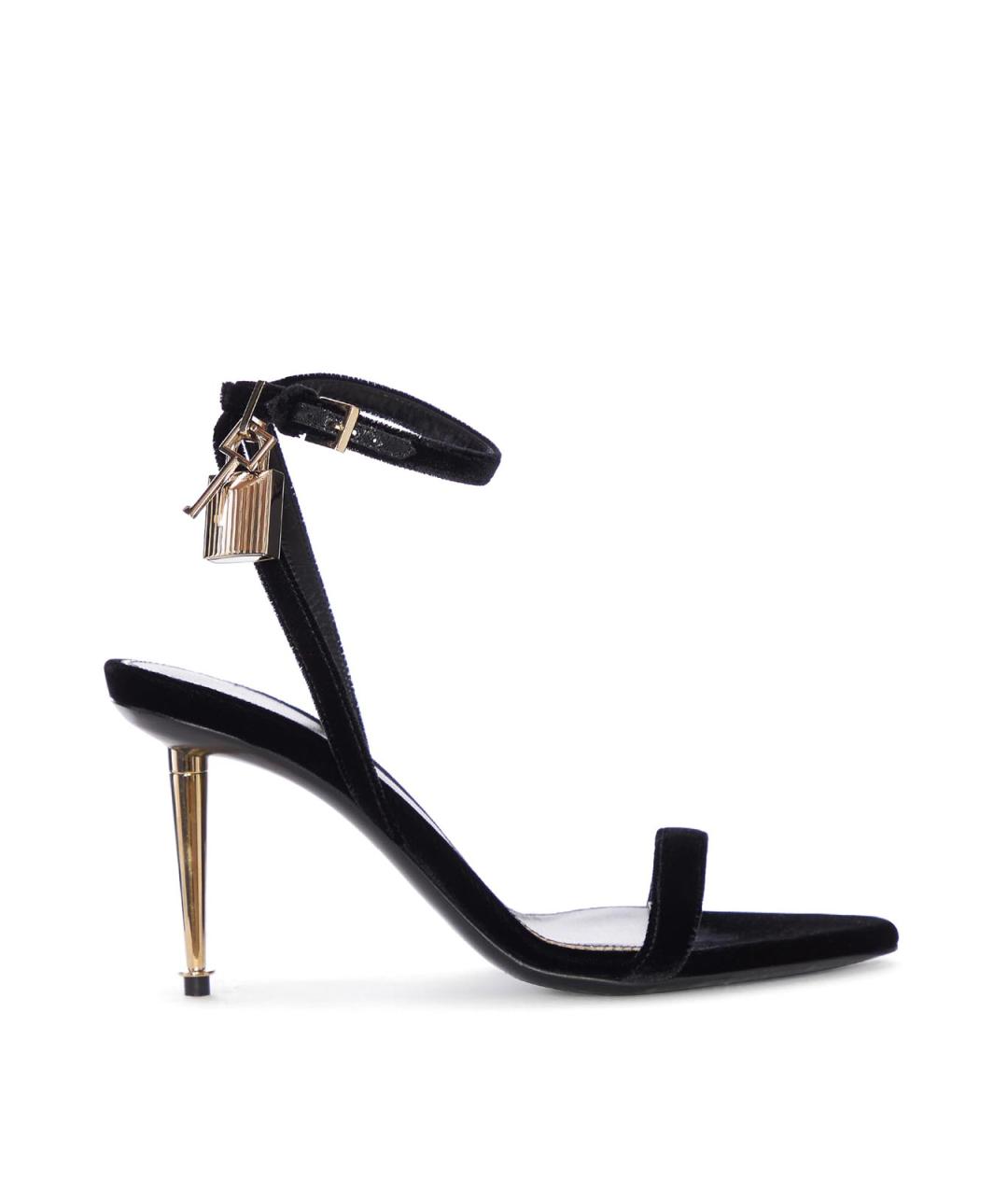 TOM FORD Черные кожаные босоножки, фото 1
