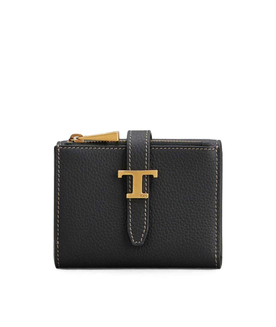 TOD'S Черный кожаный кошелек, фото 1