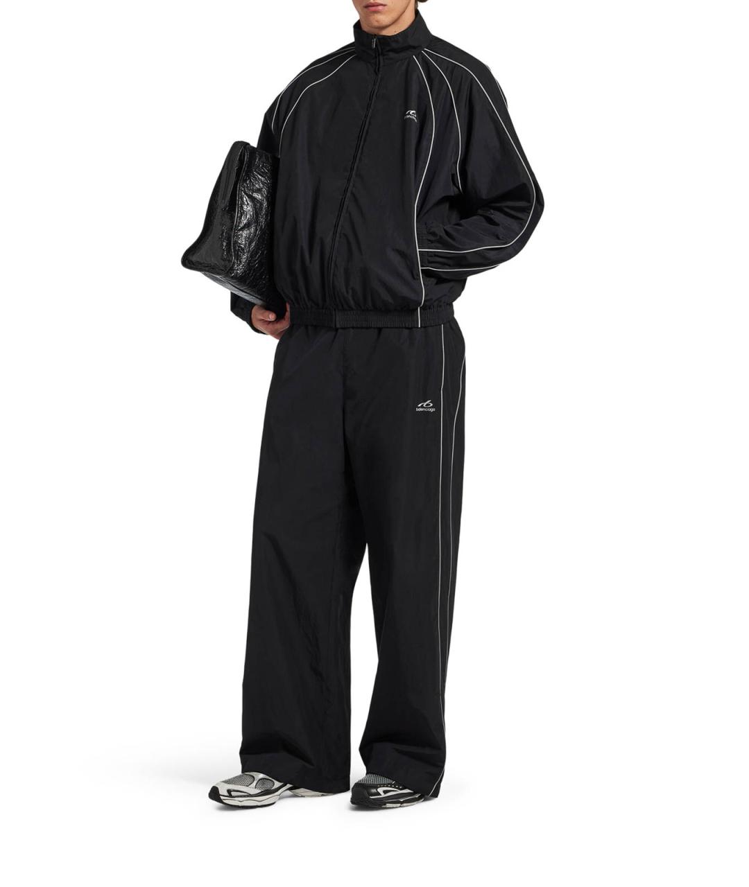 BALENCIAGA Черные хлопковые повседневные брюки, фото 2